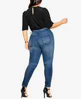 City Chic Women's Asha Baby Rip Skinny Jean