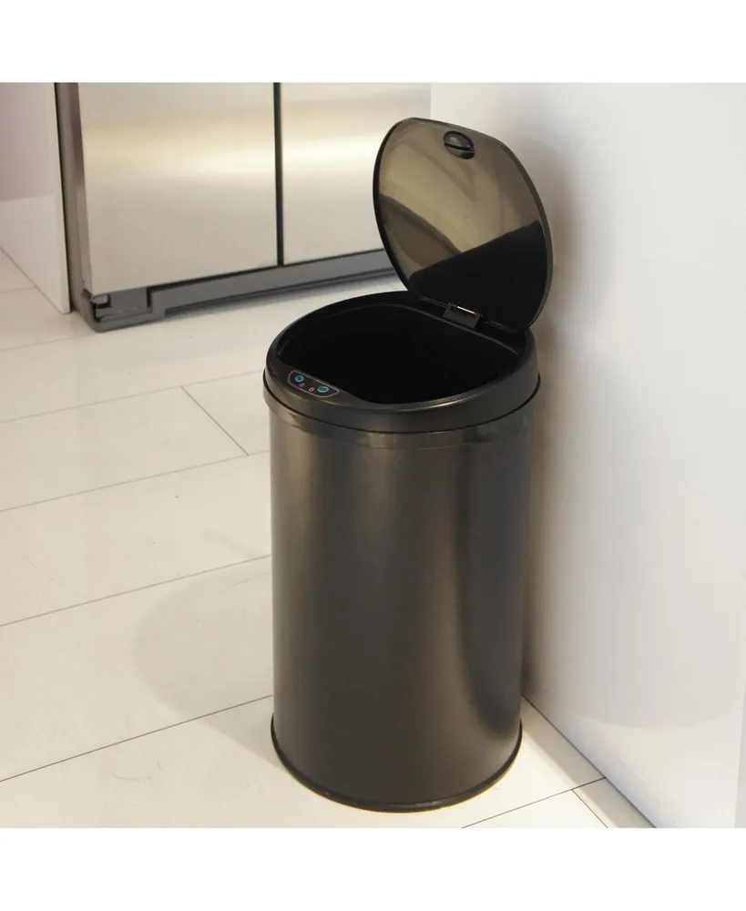 iTouchless 8 Gallon Round Sensor Trash Can with Deodorizer