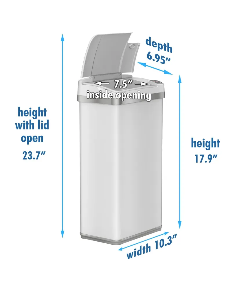 iTouchless 4 Gallon White Steel Touchless Trash Can with Deodorizer & Fragrance