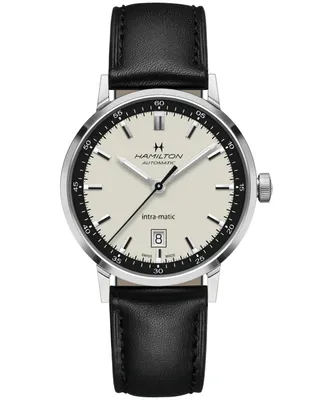 Hamilton Men's Swiss Automatic Intra-Matic Leather Strap Watch 40mm
