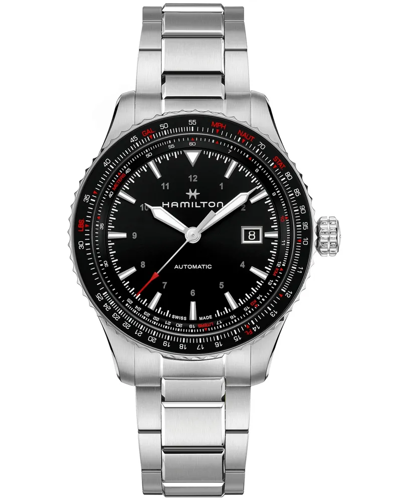 Hamilton Men's Swiss Automatic Khaki Aviation Converter Stainless Steel Bracelet Watch 42mm