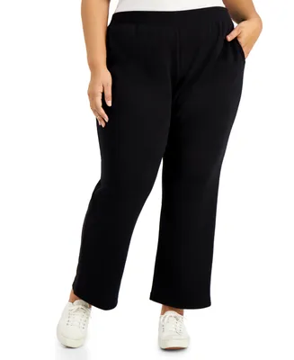 Karen Scott Plus Size Fleece Pants, Created for Macy's