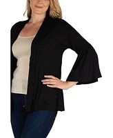 Plus Flared Open Front Cardigan Sweater