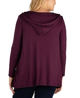 Women's Plus Size Hooded Cardigan