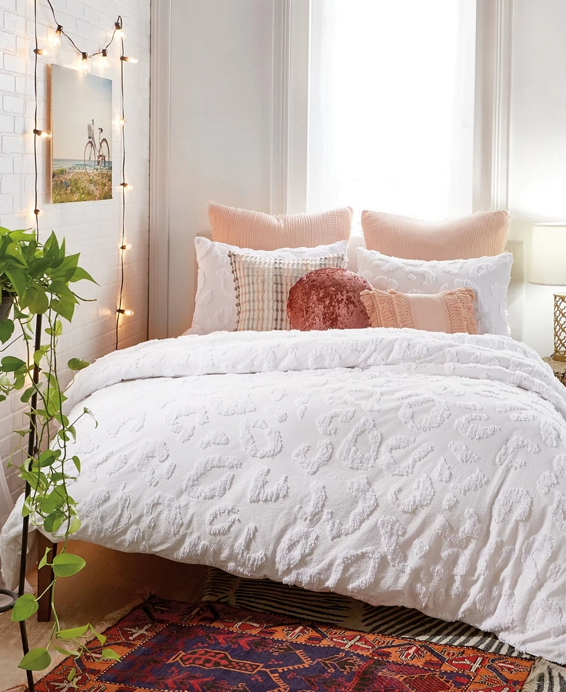 Peri Home Chenille Leopard 2-Pc. Duvet Cover Set, Twin/Twin Xl