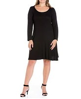 24seven Comfort Apparel Plus Flared Dress