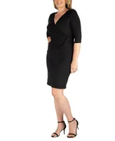 24seven Comfort Apparel Plus Wrap Dress