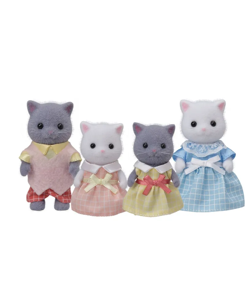 Calico Critters Persian Cat Family, Set of 4 Collectable Doll Figures