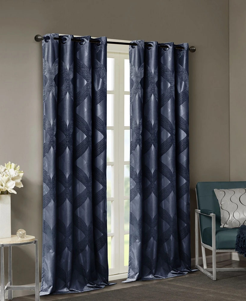 SunSmart Bentley Ogee Knitted Jacquard Total blackout curtains for bedroom