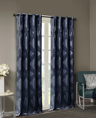 SunSmart Bentley Ogee Knitted Jacquard Total Blackout Curtain Panel