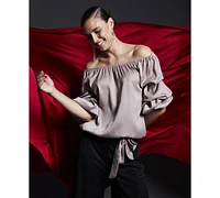 Msk Off-The-Shoulder Puff Sleeve Top