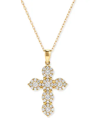 Diamond Cross Pendant Necklace (5/8 ct. t.w.) in 14K Gold or 14K White Gold