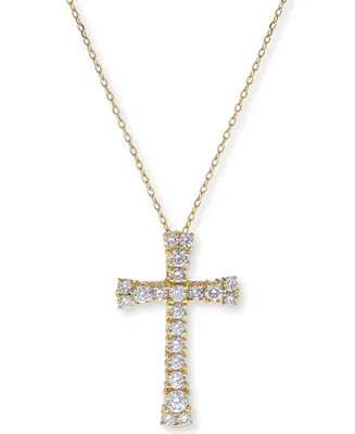 Diamond Cross Pendant Necklace (5/8 ct. t.w.) in 14k Gold or 14k White Gold