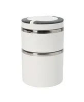 Kitchen Details 2 Tier Round Twist Stainless Steel Insulated Lunch Box