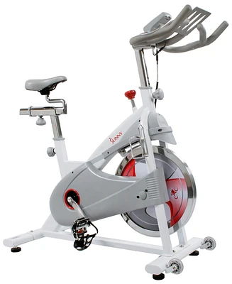 Sunny Health & Fitness Magnetic Belt Drive Indoor Premium Stationary Studio Cycling Exercise Bike Trainer for Home, Sf-B1876