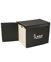 Sunny Health & Fitness Wood Plyo Box with Removable Foam Cover, 500lb Weight Capacity and 3 in 1 Height Adjustment - 30"/24"/20"