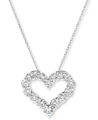 Diamond Heart Pendant Necklace (2 ct. t.w.) in 14k White Gold