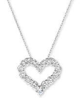 Diamond Heart Pendant Necklace (2 ct. t.w.) in 14k White Gold