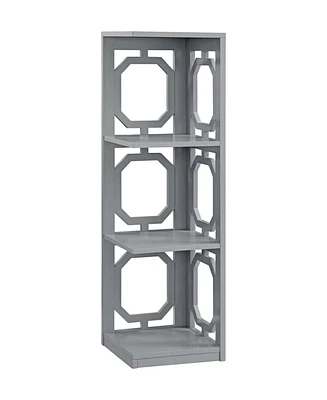 Convenience Concepts Omega 3 Tier Corner Bookcase, Gray 12 x 38.5 in.