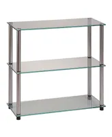 Designs2Go Classic Glass 3 Shelf Bookcase
