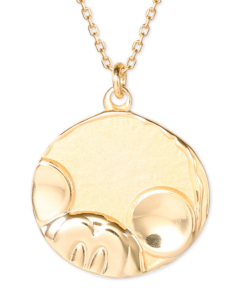 Disney Mickey Mouse Medallion 18" Pendant Necklace in 18k Rose Gold-Plated Sterling Silver