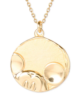 Disney Mickey Mouse Medallion 18" Pendant Necklace in 18k Rose Gold-Plated Sterling Silver