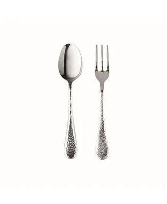 Mepra Serving Set Fork and Spoon Flatware Set, Set of 2 - Silver