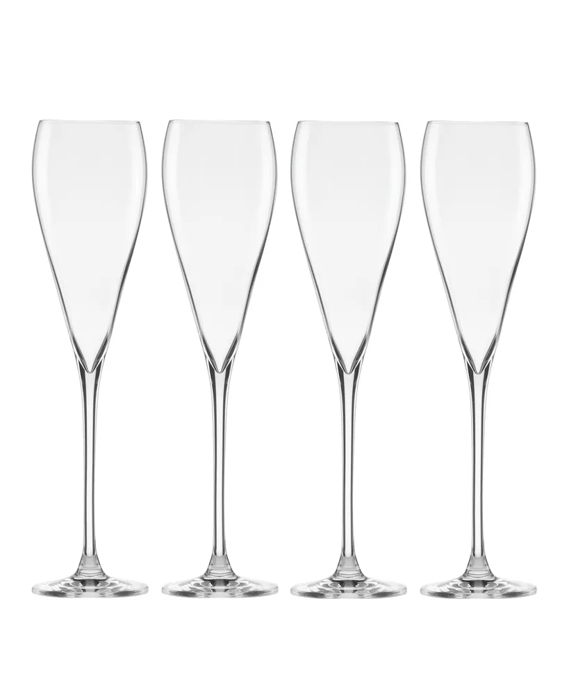 Four-Piece Champagne Flute Set | Glitter White | 12oz