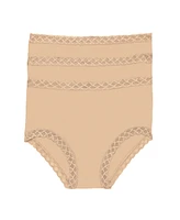 Natori Bliss Lace Trim High Rise Brief Underwear 3-Pack 755058MP