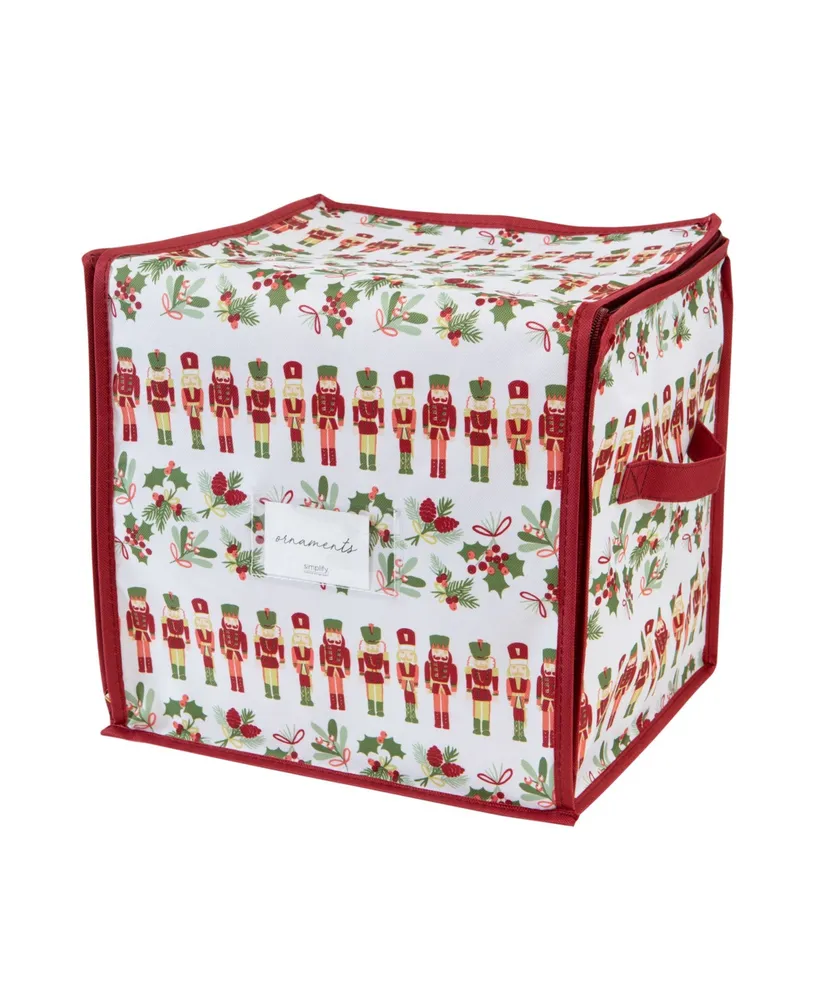 Laura Ashley Print Design 64 Count Stackable Christmas Ornament Storage Box