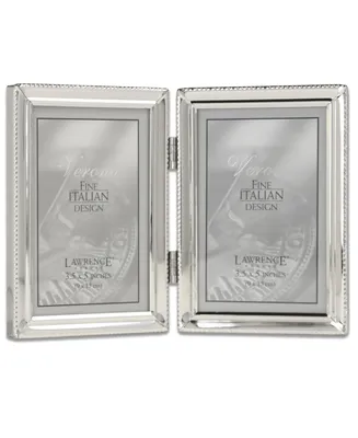Metal Double Picture Frame with Inner Beading, 3.5" x 5" - Silver