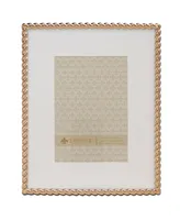 High Quality Polished Cast Metal Picture Frame - Rope Design with Mat, 8" x 10" - Gold