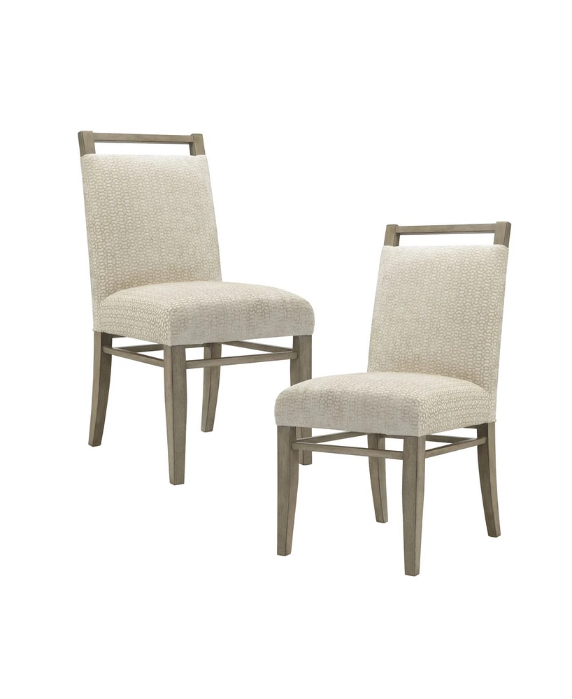 Madison Park Elmwood Modern Fabric Upholstered Dining Chair with Exposed Top, Set of 2