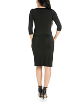 Women's Draped Style V-Neck Dress