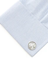 Men's Cross Mother of Pearl Stainless Steel Cufflinks