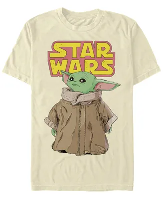 Men's Star Wars Mandalorian Logo Child Gaze Short Sleeve T-Shirt