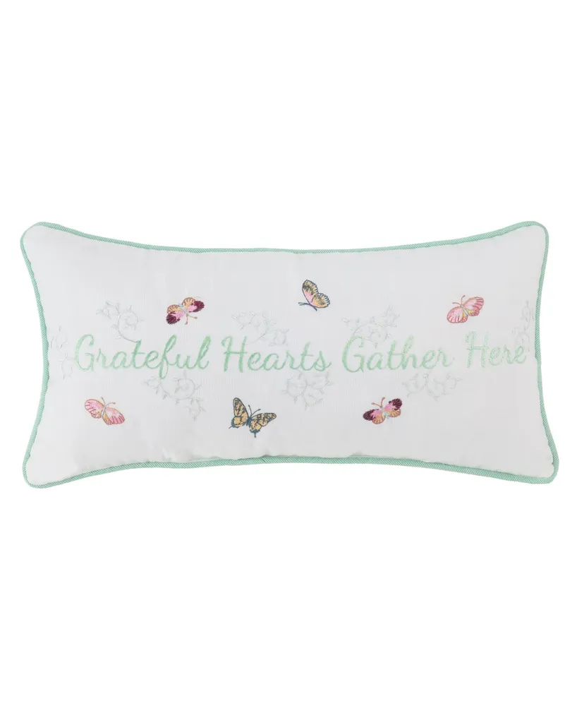 Grateful Hearts 10" x 20" Decorative Pillow