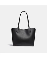 Polished Pebble Leather Willow Tote with Interior Zip Pocket
