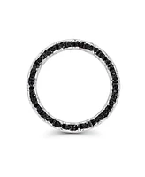 Black Spinel Pave Hearts Eternity Ring