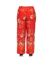 White Mark Plus Floral Paisley Printed Palazzo Pants