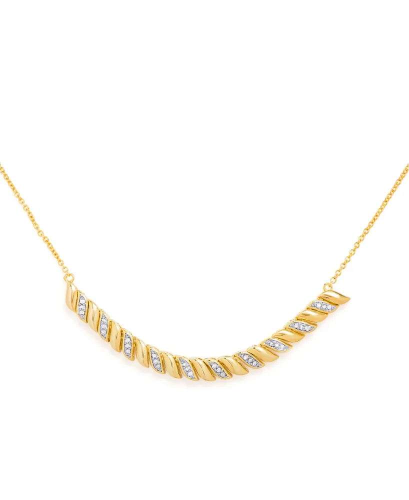 Diamond Accent San Marco Frontal Necklace in Gold-Plate