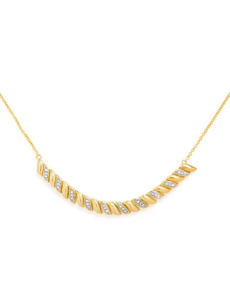 Diamond Accent San Marco Frontal Necklace in Gold-Plate