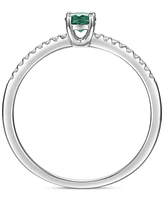 Sapphire (1/3 ct. t.w.) & Diamond (1/10 Ring Sterling Silver (Also Ruby Emerald)