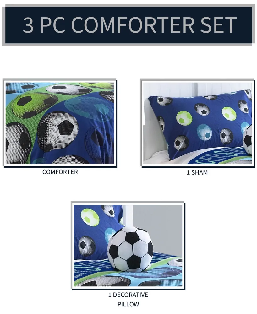 Soccer League 3 Pc Twin Comforter Set