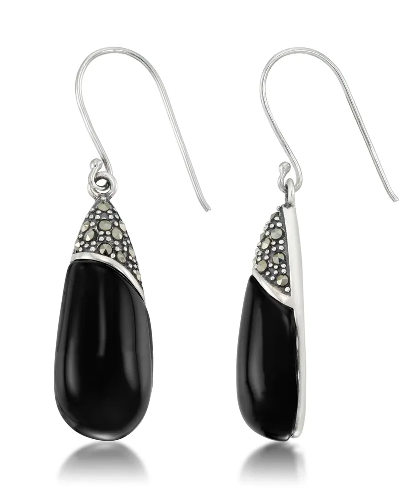 Onyx Elongated Dangle Earrings