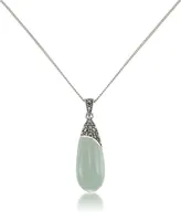 Jade Elongated Pendant and a Curb Chain