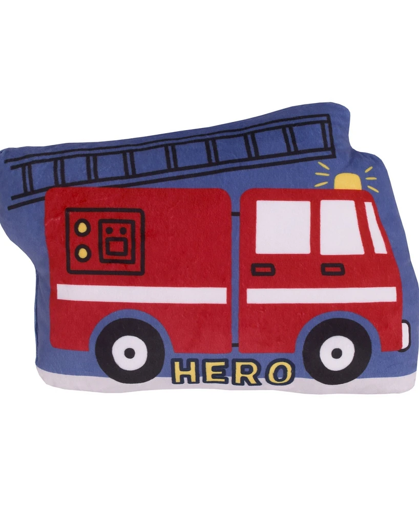 Fire Truck Shaped Decorative Pillow, 9.5" x 15"
