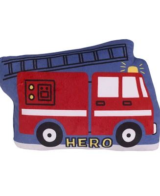 Fire Truck Shaped Decorative Pillow, 9.5" x 15"