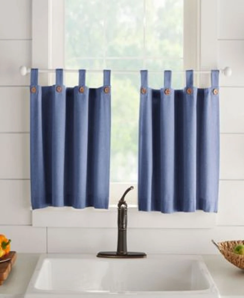 Elrene Home Fashions Tucker Solid Button Window Tier Set