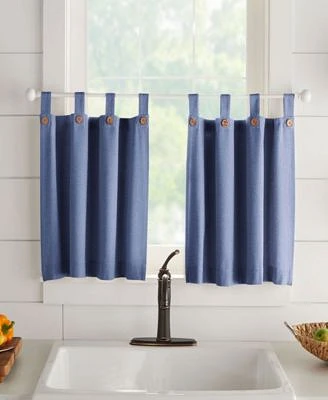 Elrene Home Fashions Tucker Solid Button Window Tier Set